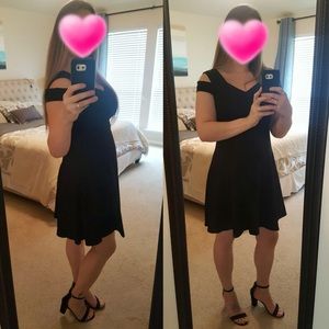 Black Off The Shoulder Elegant Dress